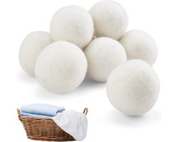 OIMG Drogerballen - 9 Stuks - 4 cm - wollen droogballen - natuurlijke wasverzachter - milieuvriendelijk - verzachtende kleding - Sneller drogen - Herbruikbare Drogerballen - Wasdroger ballen - droogballen voor dons - voor wasdrogers - wit