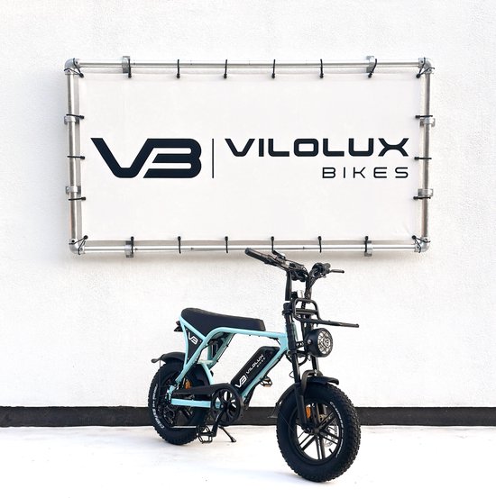 Elektrische fatbike Vilolux C80 Mini 16″ lichtblauw, legaal, niet-opvoerbaar, hydraulische remmen, 2 jaar garantie