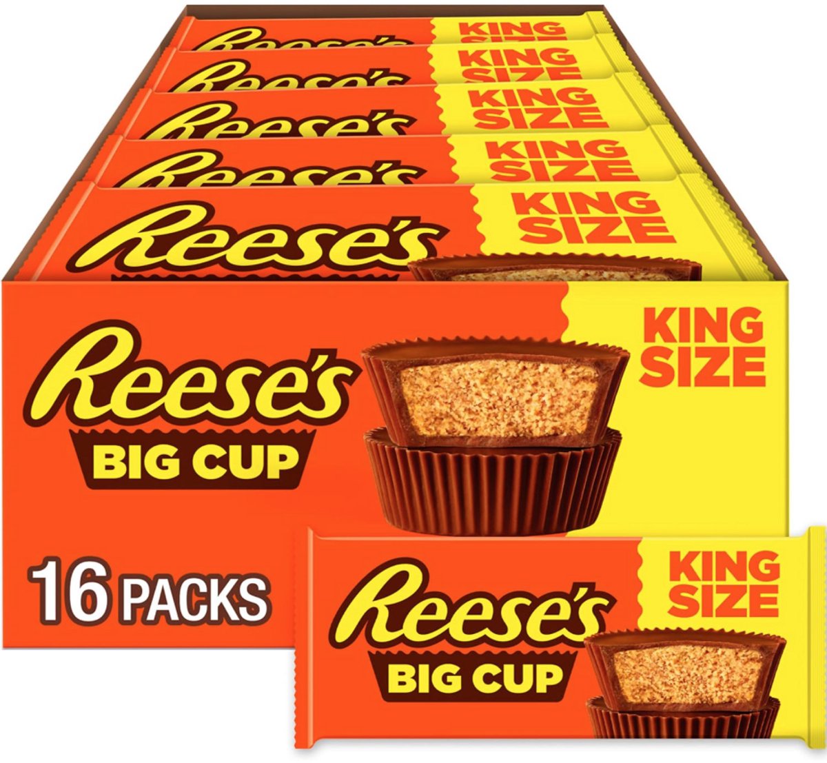 Reese’s Big Cup King Size – 80 × 79 g – 5 Boxes – Ultra Bulk Case