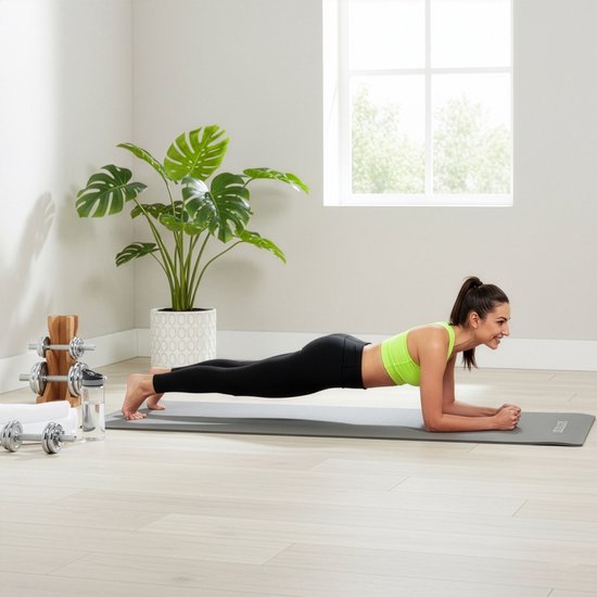 Actiget® Yogamat - Extra Dik - Inclusief Draagriem - 183 x 61 x 1 CM - Grijs van Actiget — afbeelding 2