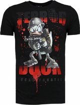 Local Fanatic Terror Duck - Rhinestone T-shirt - Zwart - Maten: S