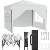 POP-UP Partytent Tuinpaviljoen 3x3 m – Inklapbaar Paviljoen met Zijwanden – UV- en Spatschermend – Inclusief Draagtas – Wit