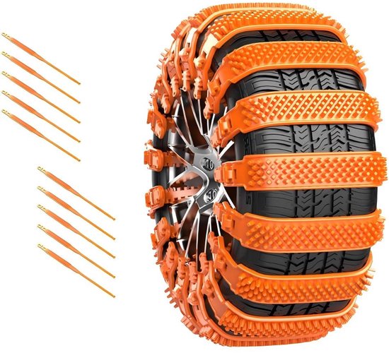 Sneeuwkettingen voor autobanden - 10 stuks - 85*4 cm - Geschikt voor banden met een breedte van 16-27 cm - Antislipkettingen voor winterbanden - Verdikte antislipkettingen - Antislipbanden - Beschadigt de banden niet - Antislip voor auto's