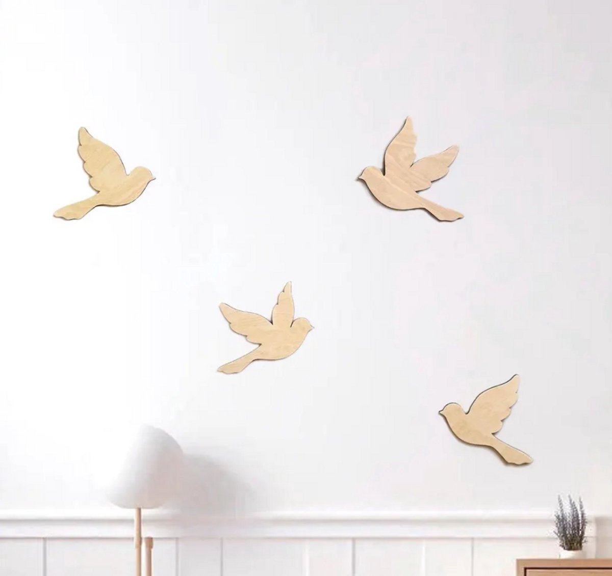 Houten vogel muurdecoratie, zwerm vogels, decoratie kinderkamer, kinderkamer decoratie, bos dier bos muur kunst, babycadeau, kinderkammer decoratie