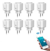 Slimme Stekkers - 8 Stuks - Smart Plugs met Timer & Energiebesparing - Alexa & Google Home Compatibel