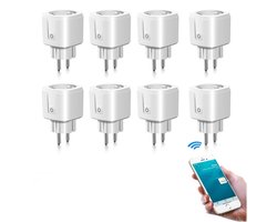 Slimme Stekkers - 8 Stuks - Smart Plugs met Timer & Energiebesparing - Alexa & Google Home…