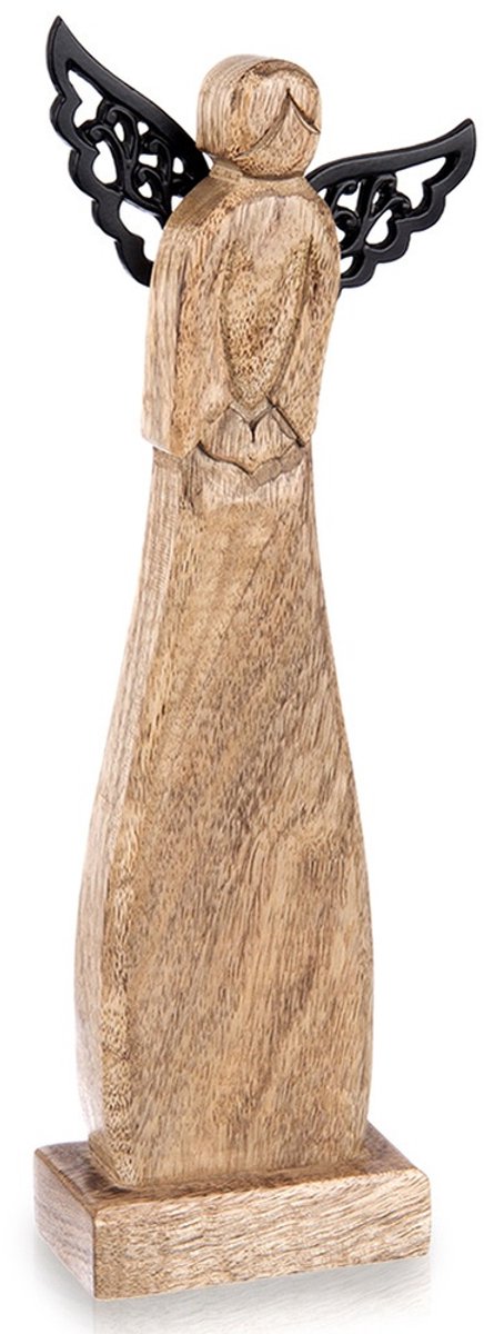 Beeld Houten Kerst Engel MANGO 34 cm - Decoratieve Figur - Decoratie - Beeldje
