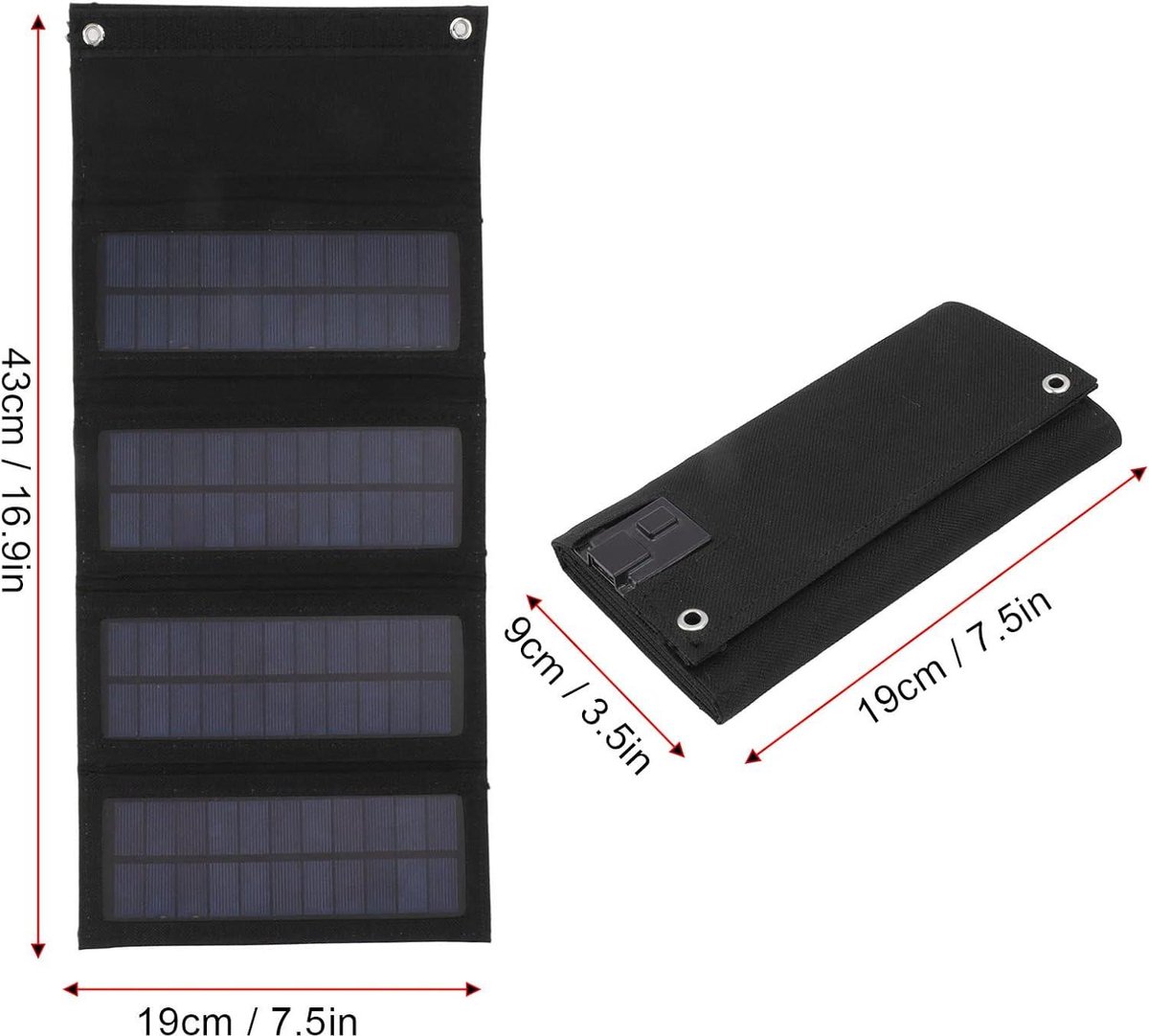 Opvouwbare zonne oplader met 4 panelen - 40W draagbare Power Bank voor smartphones en tablets - Ideaal voor kamperen en wandelen - Snelle zonne energie bron. – foto 4
