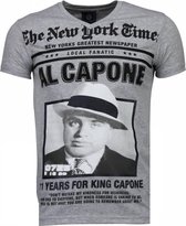 Local Fanatic Al Capone - T-shirt strass - Gris Al Capone - T-shirt strass - T-shirt homme gris taille XL