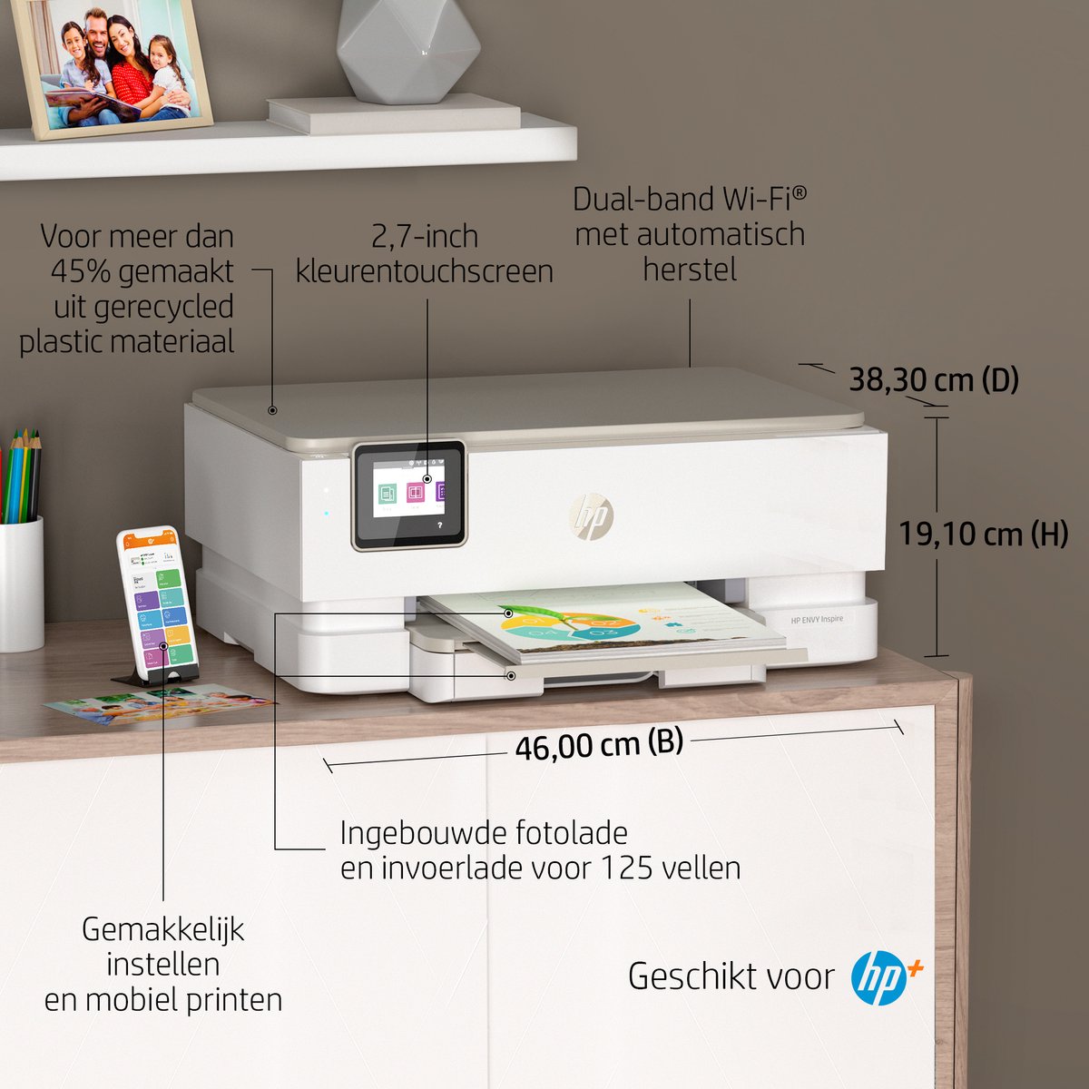 HP ENVY Foto Inspire 7220e - All-in-One Printer - Multifunctionele Foto Printer - Geschikt voor Instant Ink - Beige — afbeelding 7