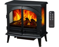 Dimplex Emberly Sfeerhaard Elektrisch - Vrijstaande elektrische haard 2000 watt - 3-zijdig glas - Optiflame LED vlambeeld - ventilatorkachel & thermostaat - Bedienbaar via Bluetooth app of afstandsbediening