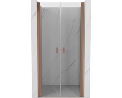 Mexen Mist douchedeur scharnierend 95 , transparant, geborsteld koper - 8A7-095-000-65-00