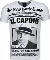 Al Capone - Rhinestone T-shirt - Wit