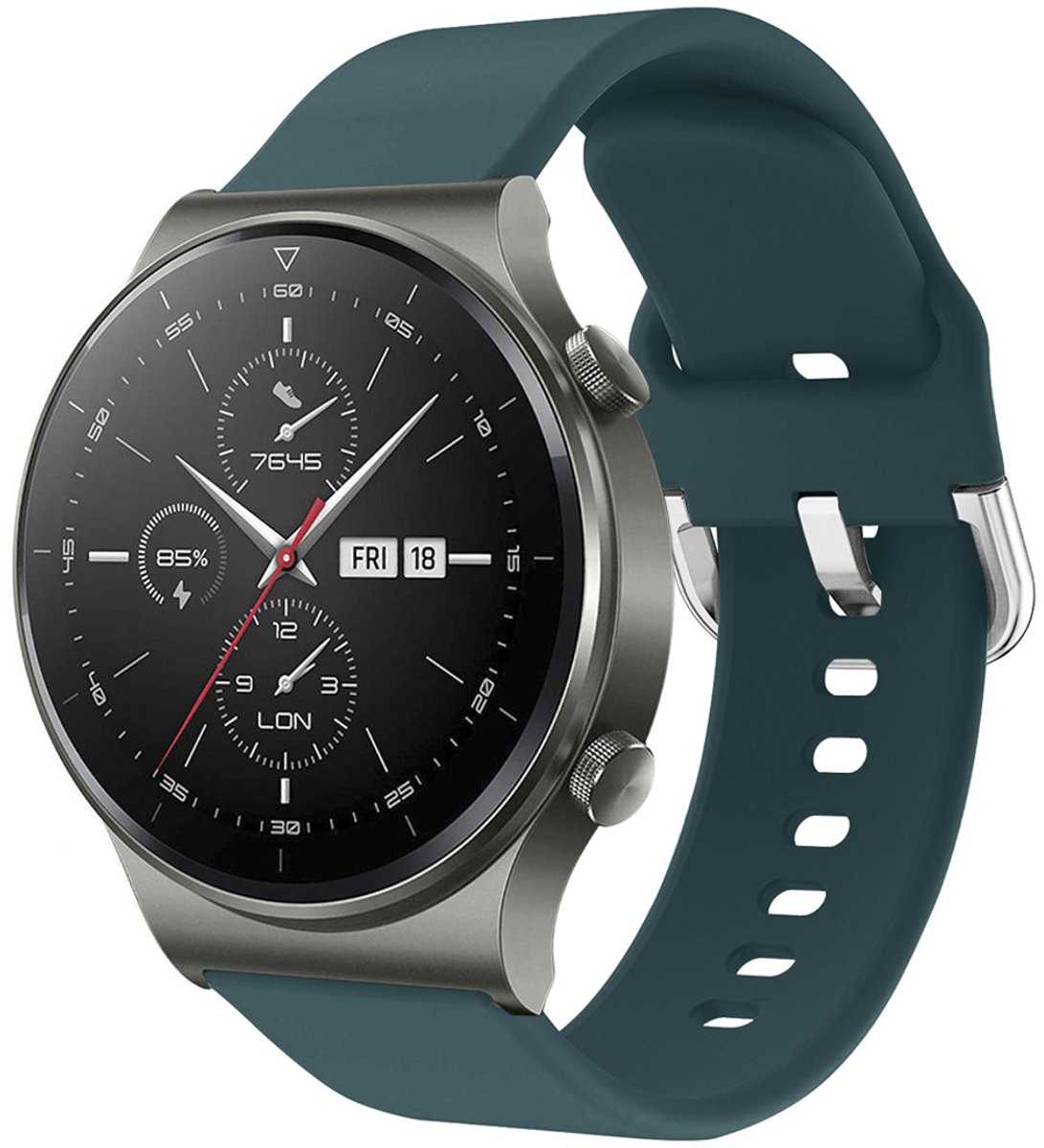Siliconen bandje - Geschikt voor Huawei Watch GT 2 / Pro / 2e Sport 46 mm - Donkergroen