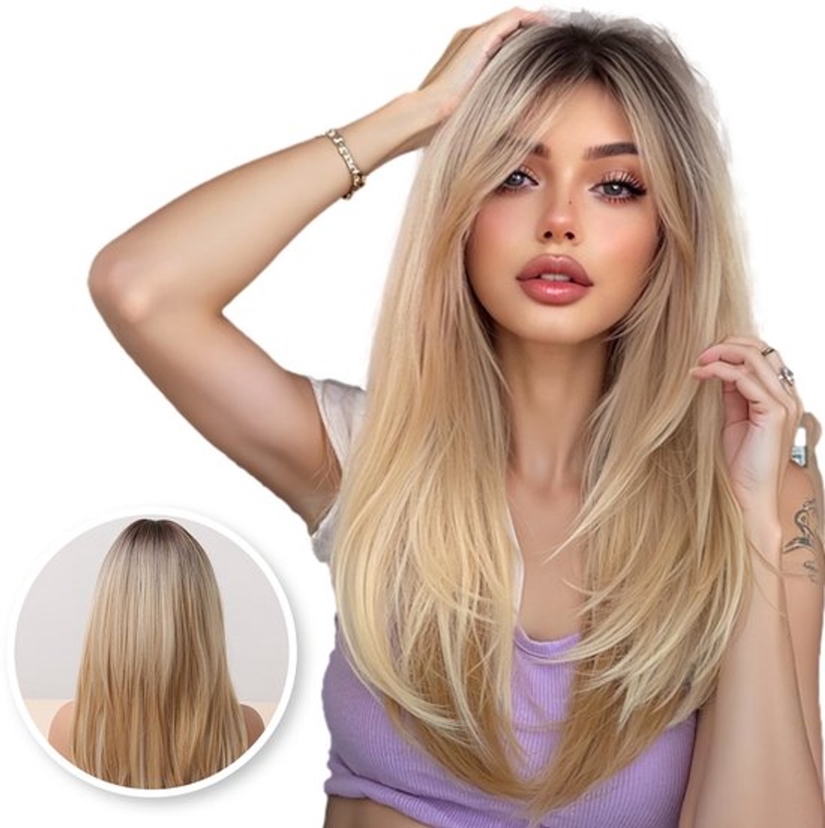 SassyGoods Blonde Pruik Blond