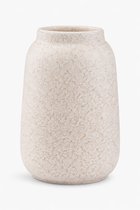 Witte Aardewerk Vaas Ø14xH23 cm – Minimalistische Design Vaas met Gespikkeld Patroon