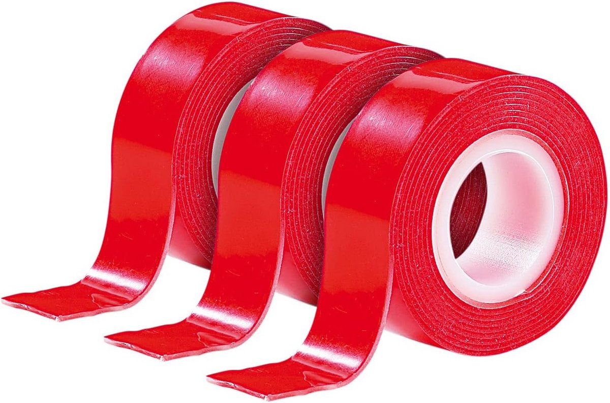 Dubbelzijdig Montageplakband Krachtig en Herbruikbaar - 19mm Breed - Draagkracht 200 g/cm2