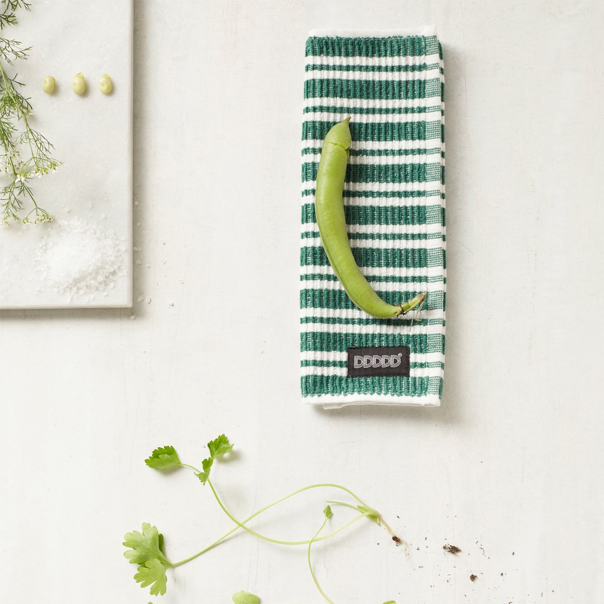Bol.com DDDDD vaatdoek Stripe green 30 x 30 cm per 4 stuks aanbieding