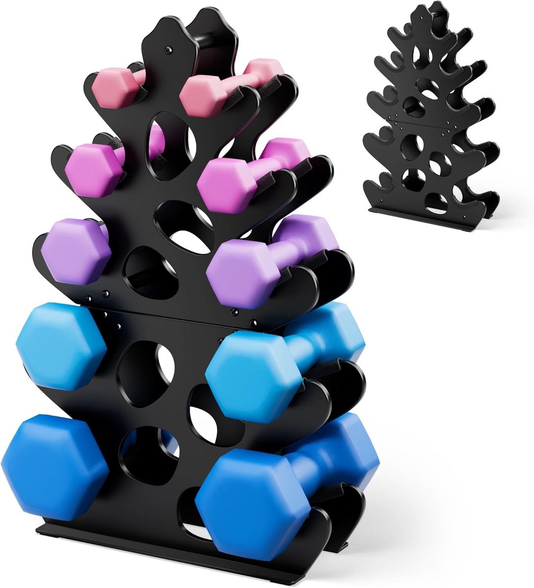 Halterrek - Dumbbell standaard - Halter standaard - Dumbell Rek - Dumbbell Toren - Weight Rack - Dumbbell Houder - Dumbell Opbergrek - Fitnessapparatuur - Belastbaar - 5 Lagen - Zwart - van Imperatoris
