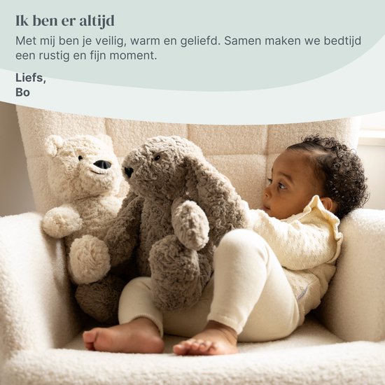 Baby's Only Bo de knuffelbeer met slaaptrainer - Baby knuffel met white noise en slimme huilsensor - Nachtlicht - Warm Linen van Merkloos — afbeelding 4