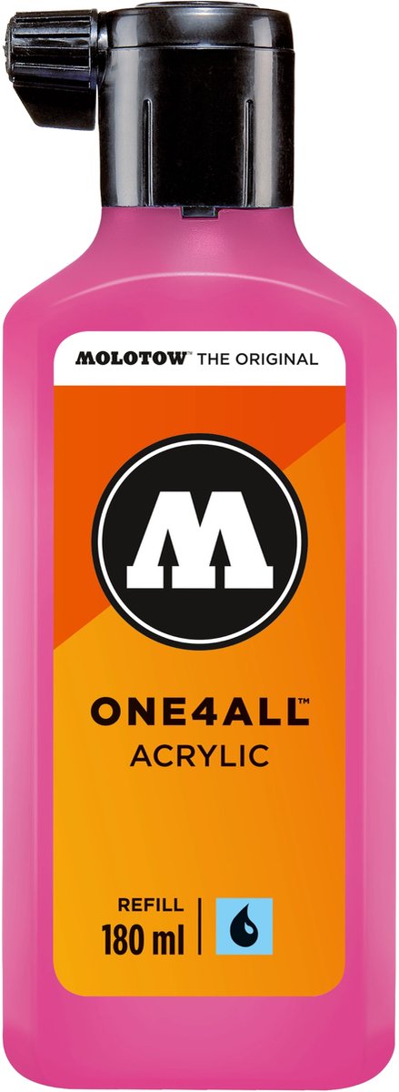 Molotow ONE4ALL™ - 180ml Fluoriserend Roze navul Inkt op acrylbasis