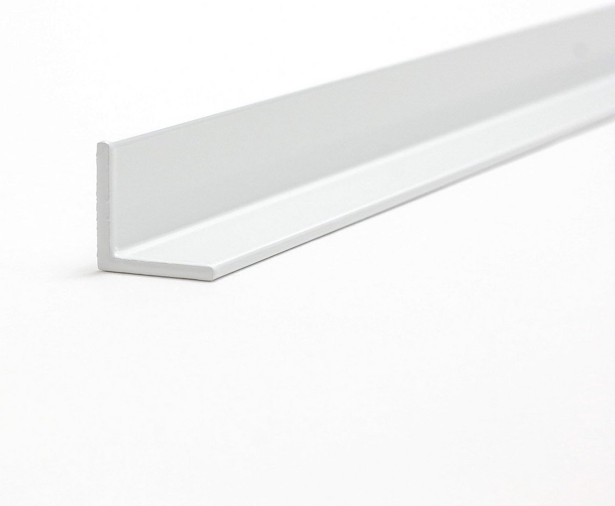 Aluminium Hoekprofiel Wit RAL 9016 Glanzend - 30x20x2mm - 2 Meter