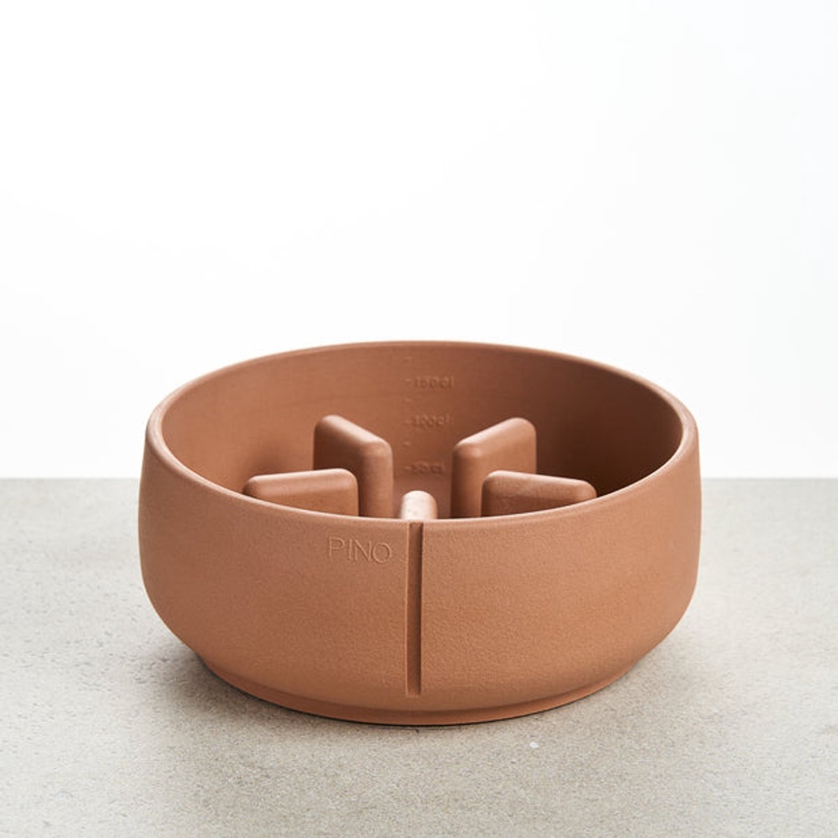 PINO Sandstone Hondenvoerbak Slowfeeder (anti-schrok) - Terracotta (Salmon Terra) - Large ⌀21cm - 1700ml