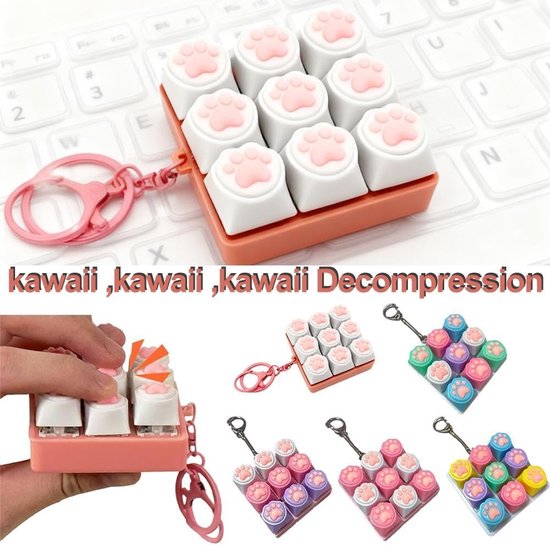 Mini Clavier Antistress Transparent – Fidget Keychain – Pression Interactive – Matériau Acrylique – Cadeau Original Pour Collègues Ou étudiants