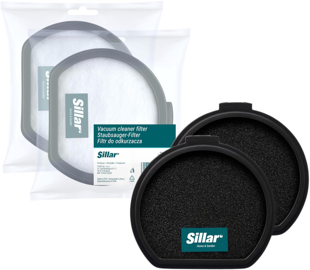 Sillar 2x Stofzuigerfilter - wasbaar - uitlaatfilter - geschikt voor AEG & Electrolux Pure Q9 / FX9 - schuimfilter vervanging AEF167 / EF167 / 9009230906
