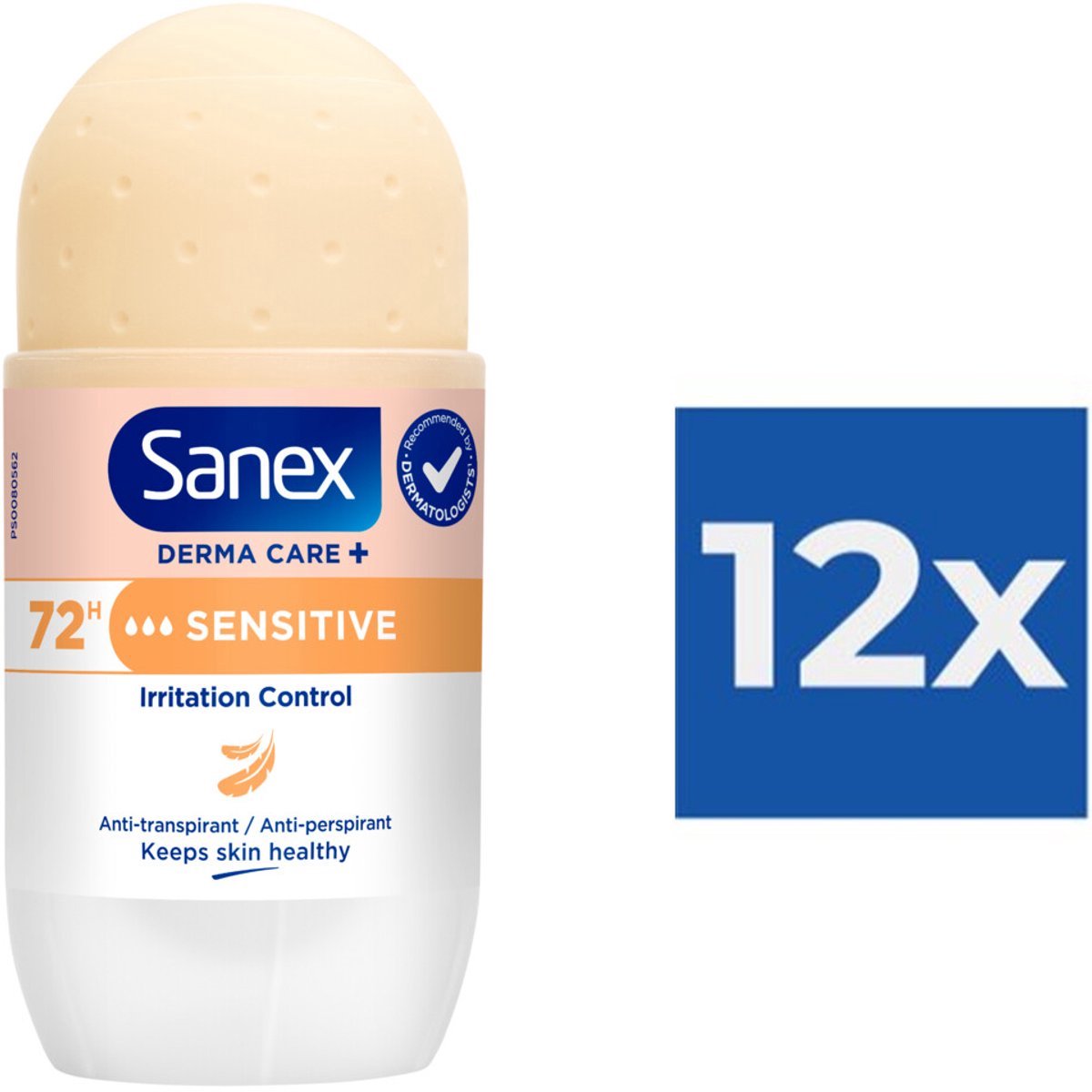 Bol.com Sanex - Deodorant - Roller - pH Balance Dermo - Sensitive - 50ml x 12 aanbieding