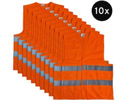 Mexxo Veiligheidshesje oranje - set van 10 - one size - reflecterend - 100% polyester