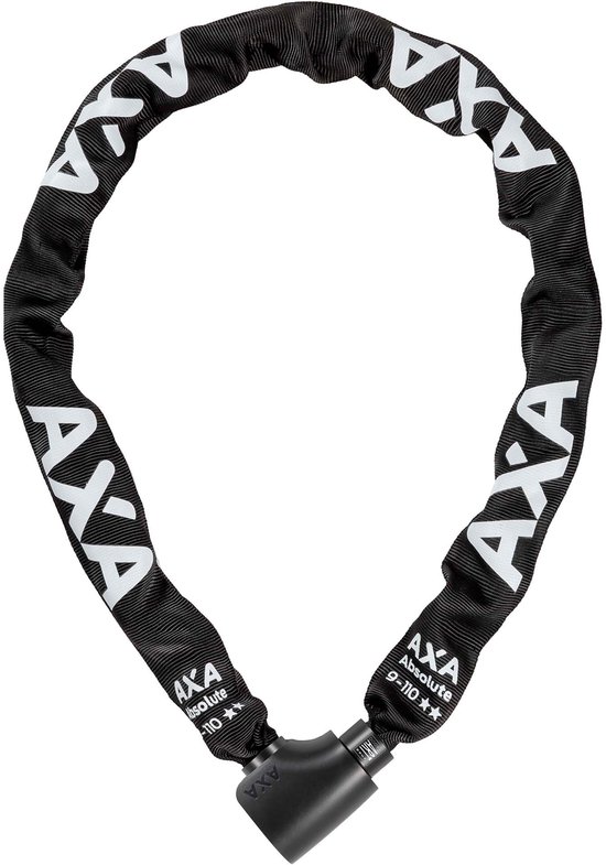 AXA Absolute 9 Kettingslot - ART 2 Slot voor Fietsen - Extra Dikke Schakels - 110 cm - 9 mm - Zwart