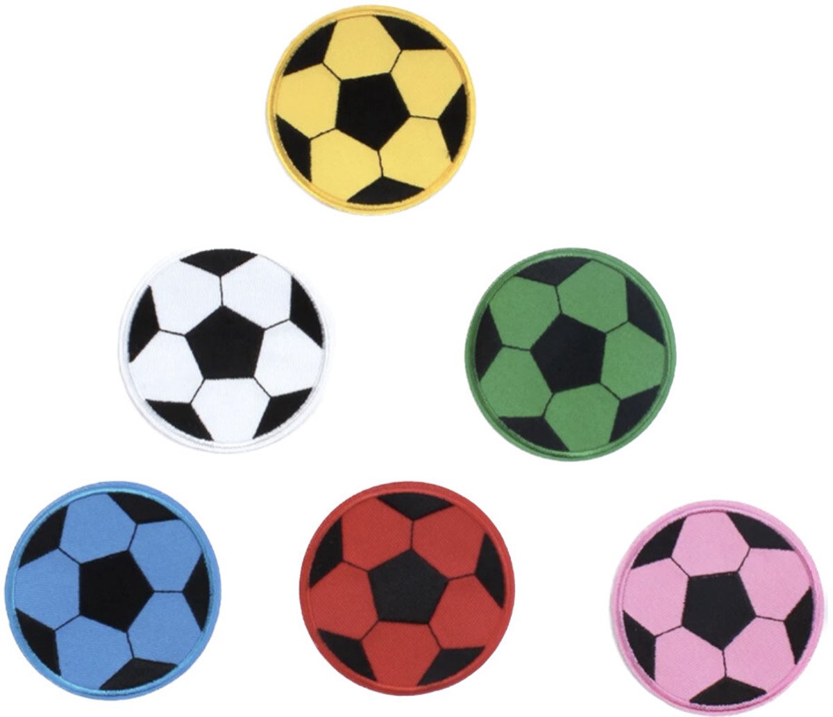 4 Stuks voetballen - Voetbal - patch - strijkapplicatie strijk embleem patch voor carnaval - 6 cm - Set EK WK Nederland