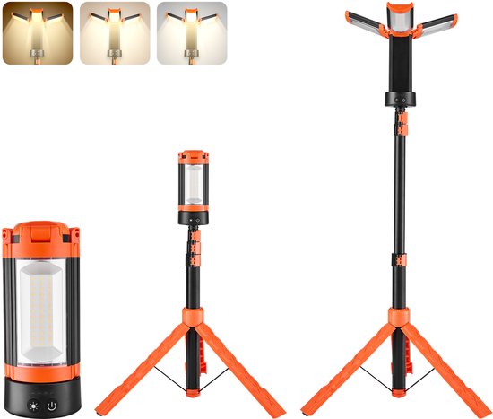 VEVOR Werkplaatslamp – 1450 Lm, Magnetisch, 4400 MAh, Oplaadbaar, Voor Autoreparatie En Garage