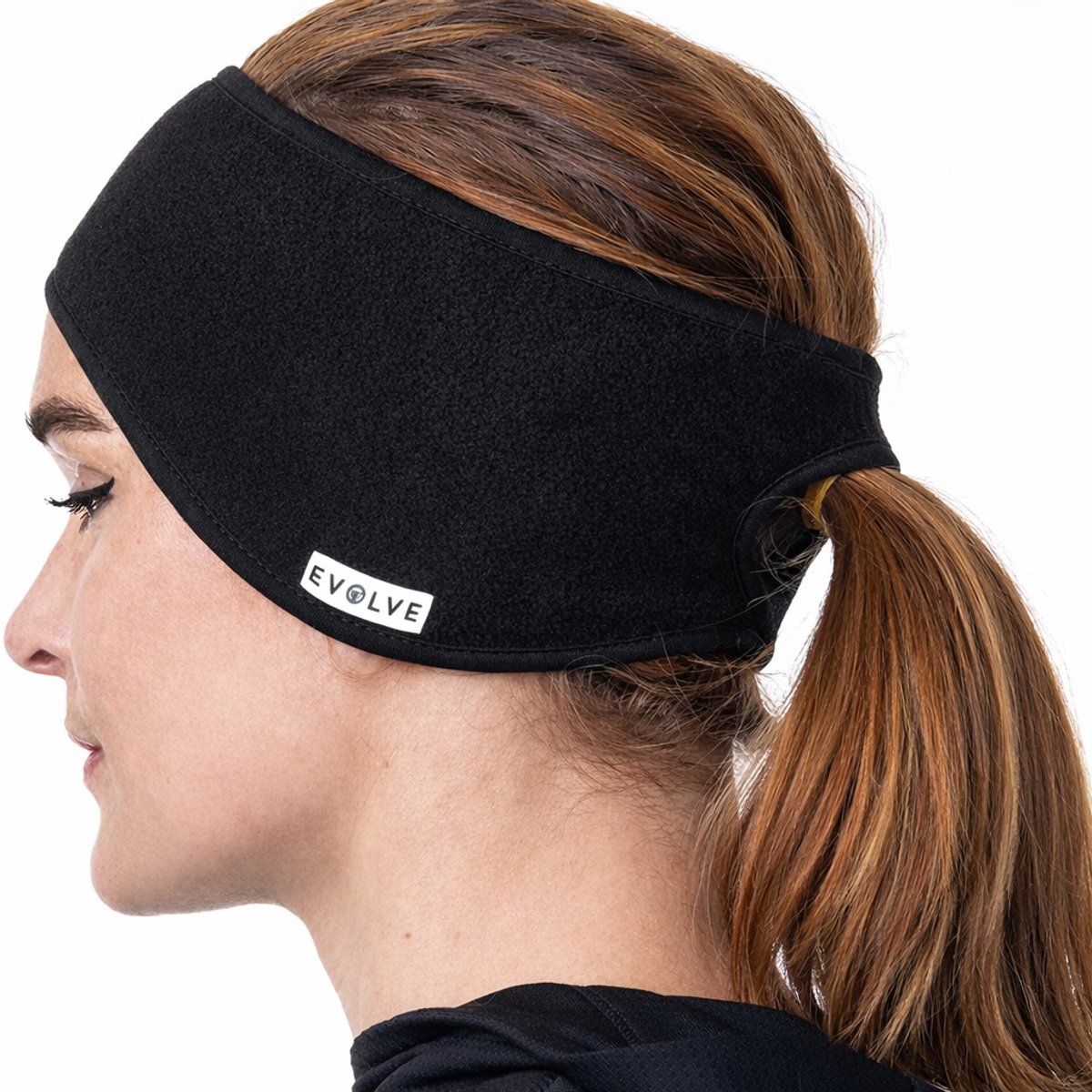 Fit Evolve Fleece Oorwarmer - Oorwarmers - Hoofdband sport - Zweetband hardlopen Dames - Met paardenstaart opening