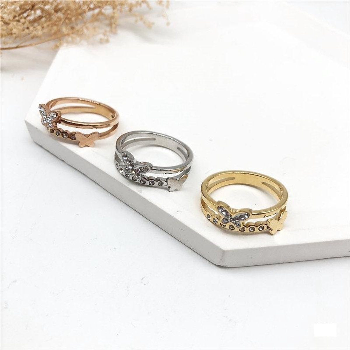 Ring Si Amor Sieraden AR2323-G8 Roestvrij Staal Kleur Goud