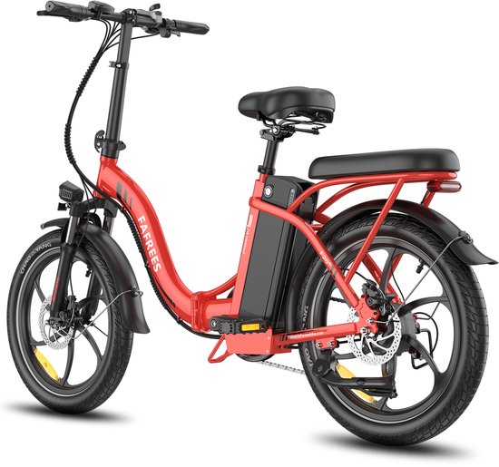 Fafrees F20+ Elektrische Fiets - 250W Motor - 36V 20Ah Accu - 20x3" Banden - 90km Bereik - 25 km/u Snelheid - Rood van FAFREES — afbeelding 2