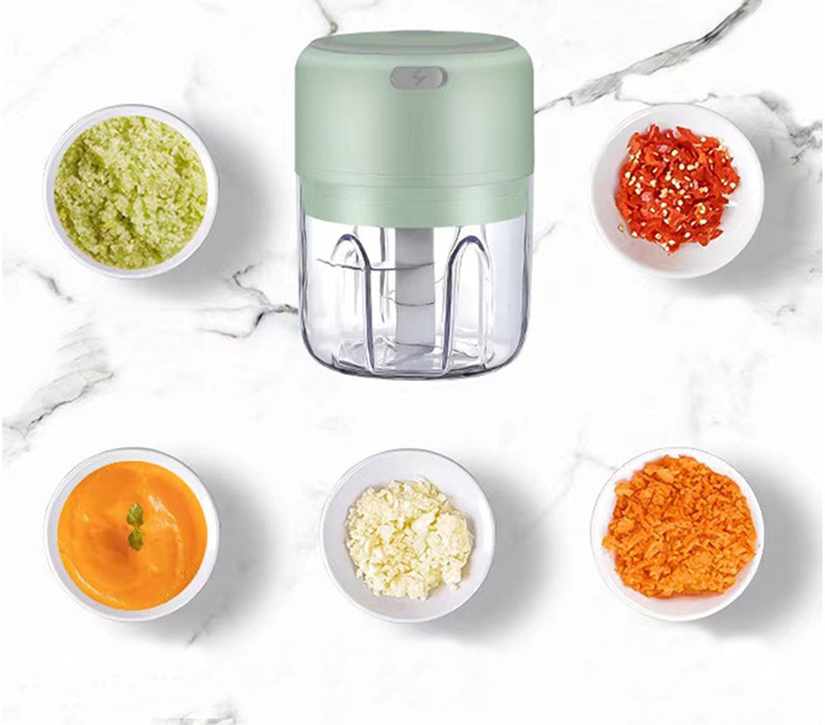 Hakmolen elektrische - USB oplaadbal - Mini Portable Chopper - 250ml