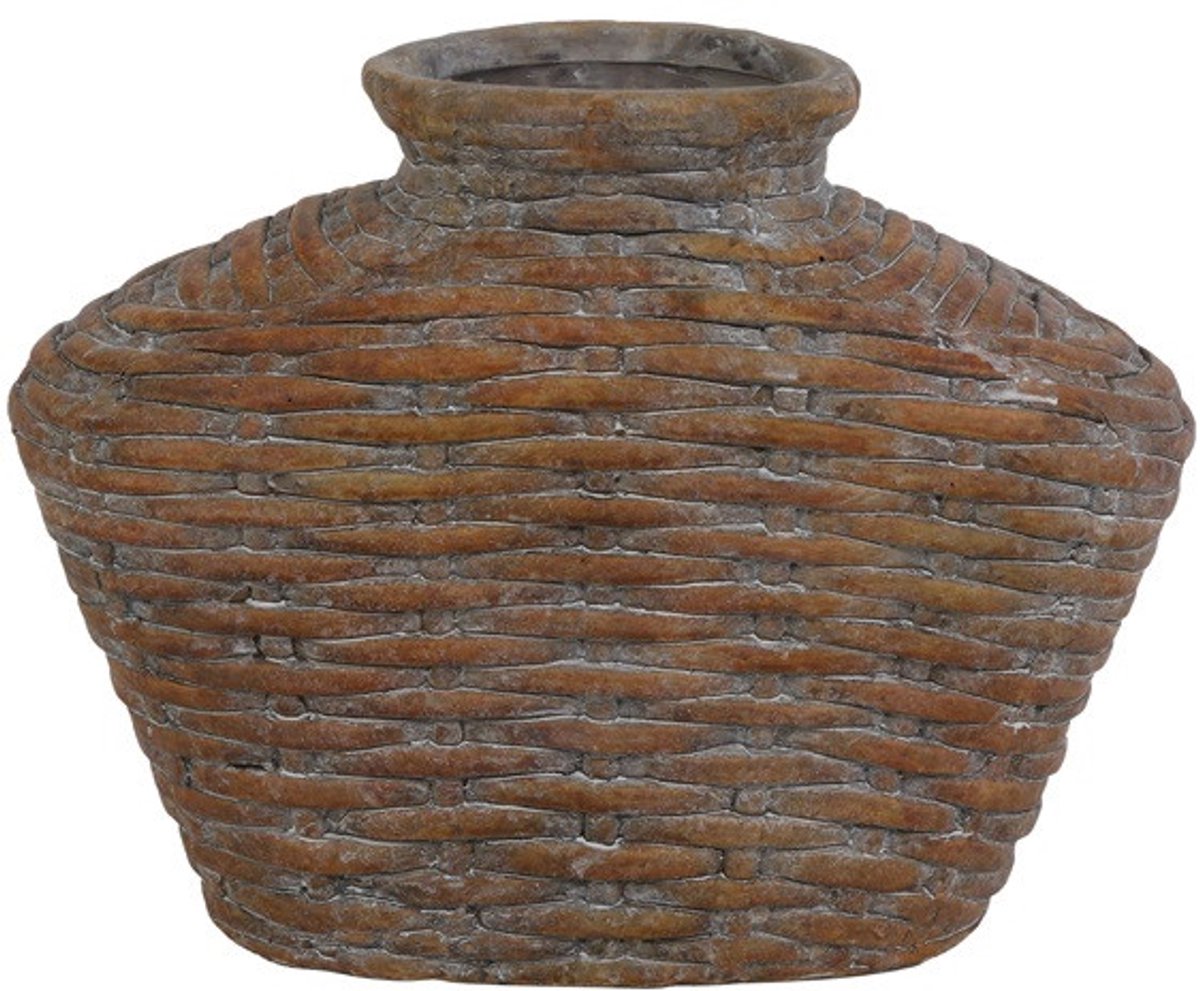 Decostar - Vaas - Bloempot - Riet motief - Polystone
