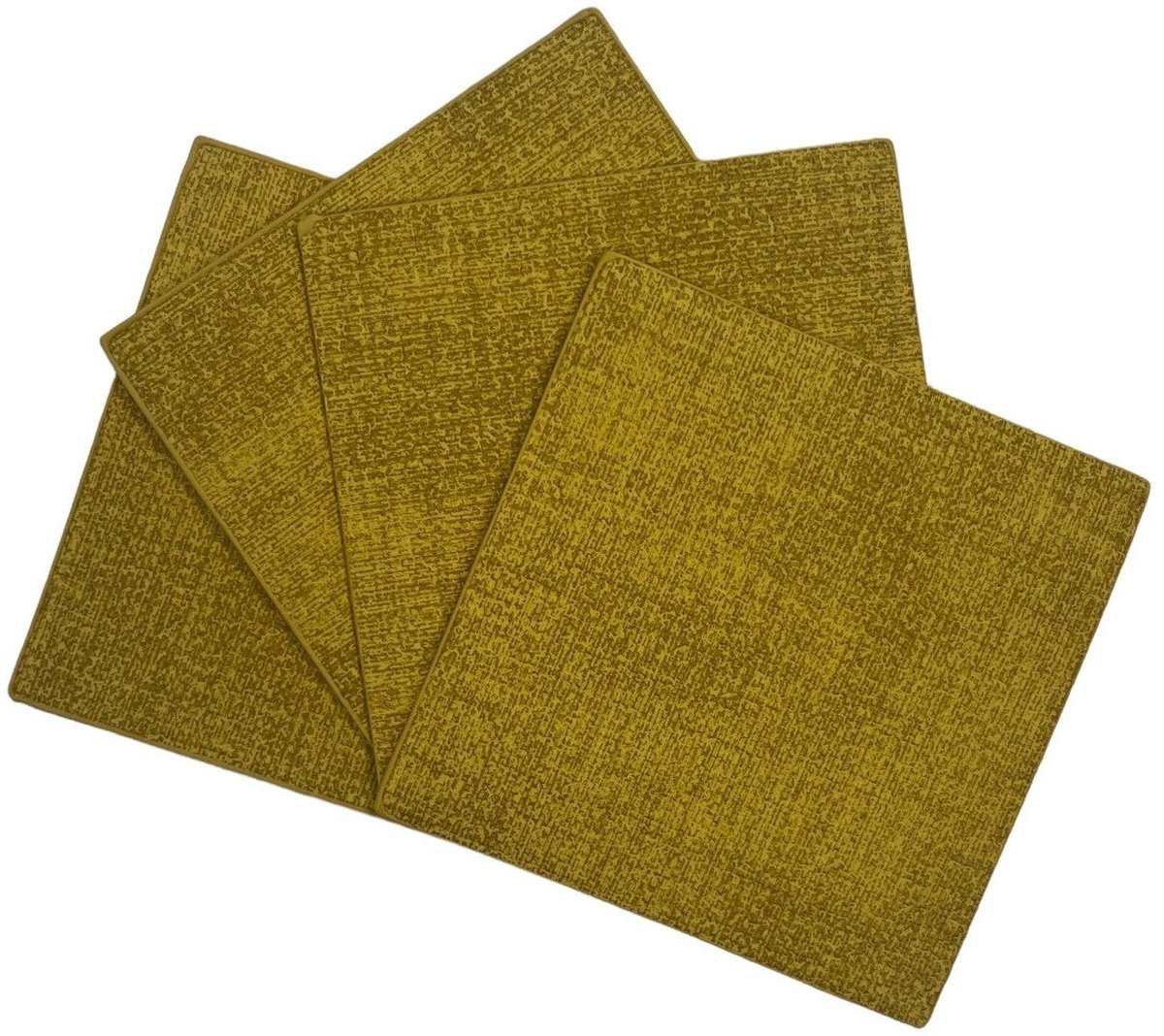Cronim Onderzetters set-van-4 Vierkant geel 10x10cm
