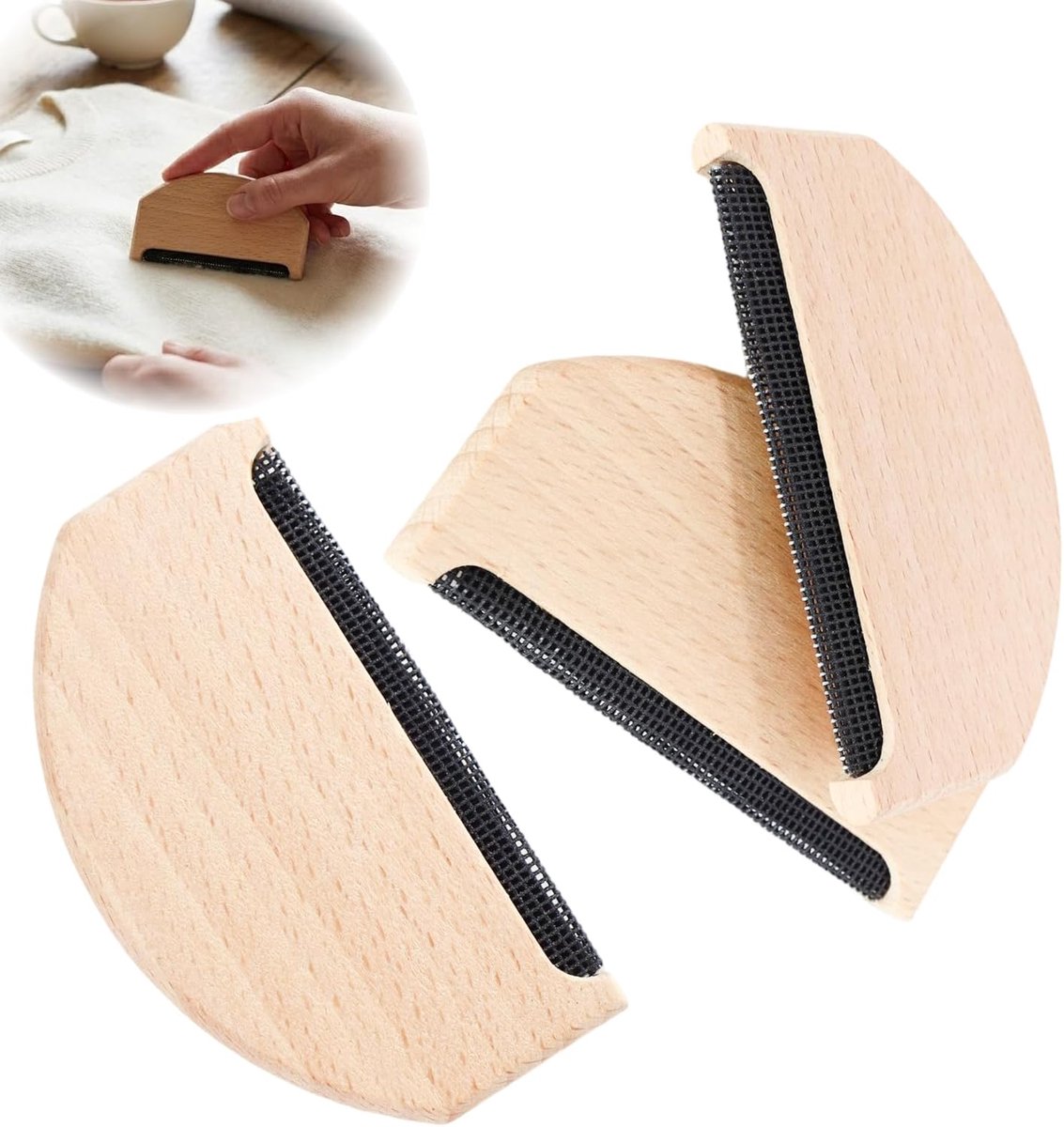 Pluizenverwijderaar - wol ontpluizer - 3 stuks - Pillenkam - kam - ontpluizer voor kleding - Hout