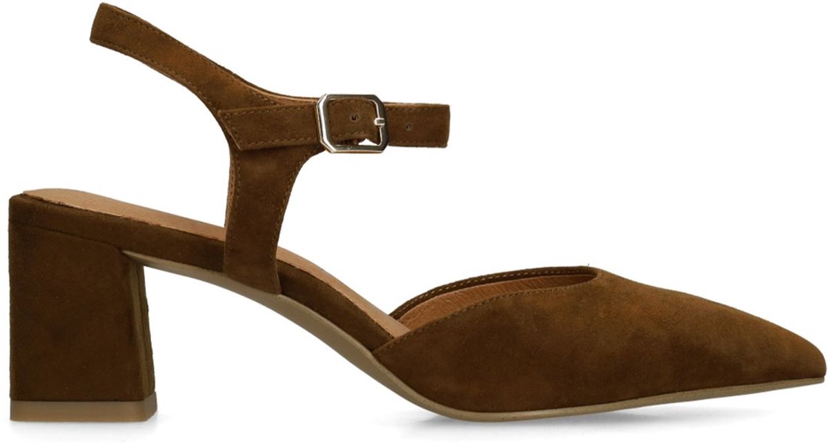 No Stress - Dames - Bruine suède slingbacks - Maat 42