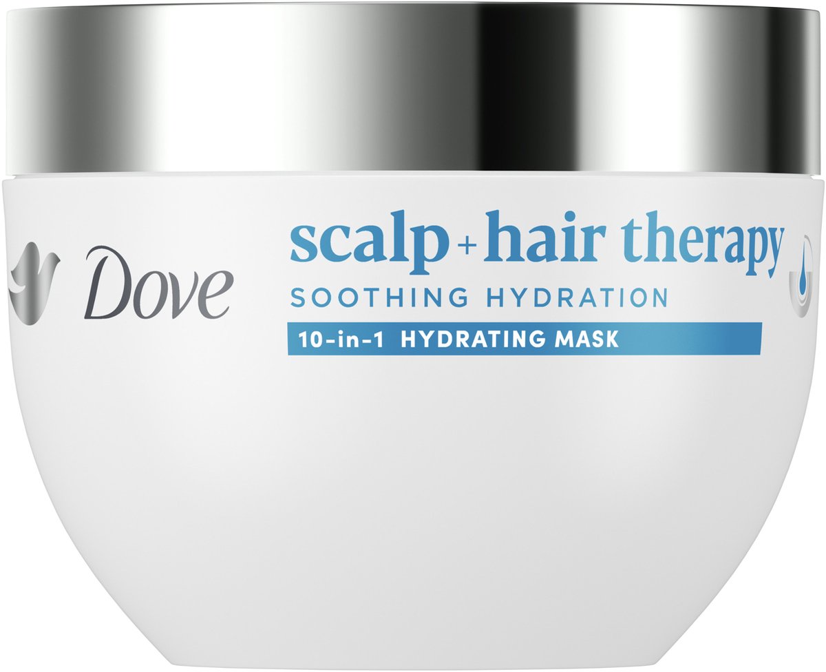 DOVE Scalp + Hair Therapy Haarmasker - Soothing Hydration - verzorging voor hoofdhuid en haar met hyaluroncomplex en glycerine van farma-kwaliteit - 270 ml