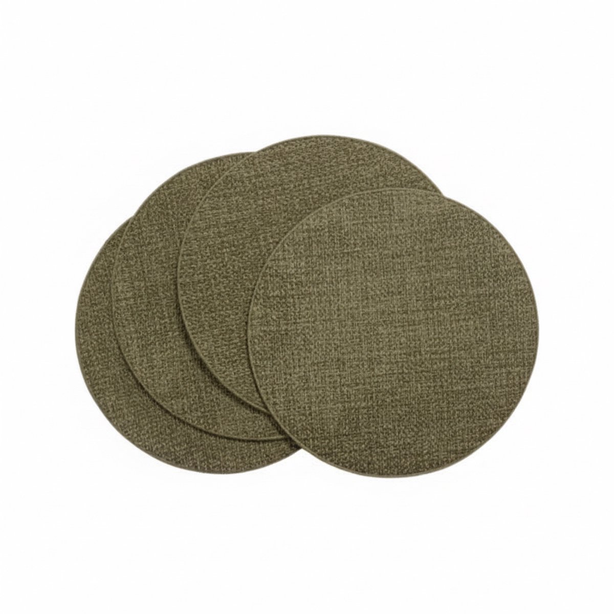 Cronim Onderzetters set-van-4 Rond khaki 10x10cm