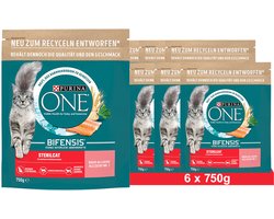 PURINA ONE BIFENSIS STERILCAT Droogvoer voor gesteriliseerde katten, rijk aan zalm (6 x 750g)