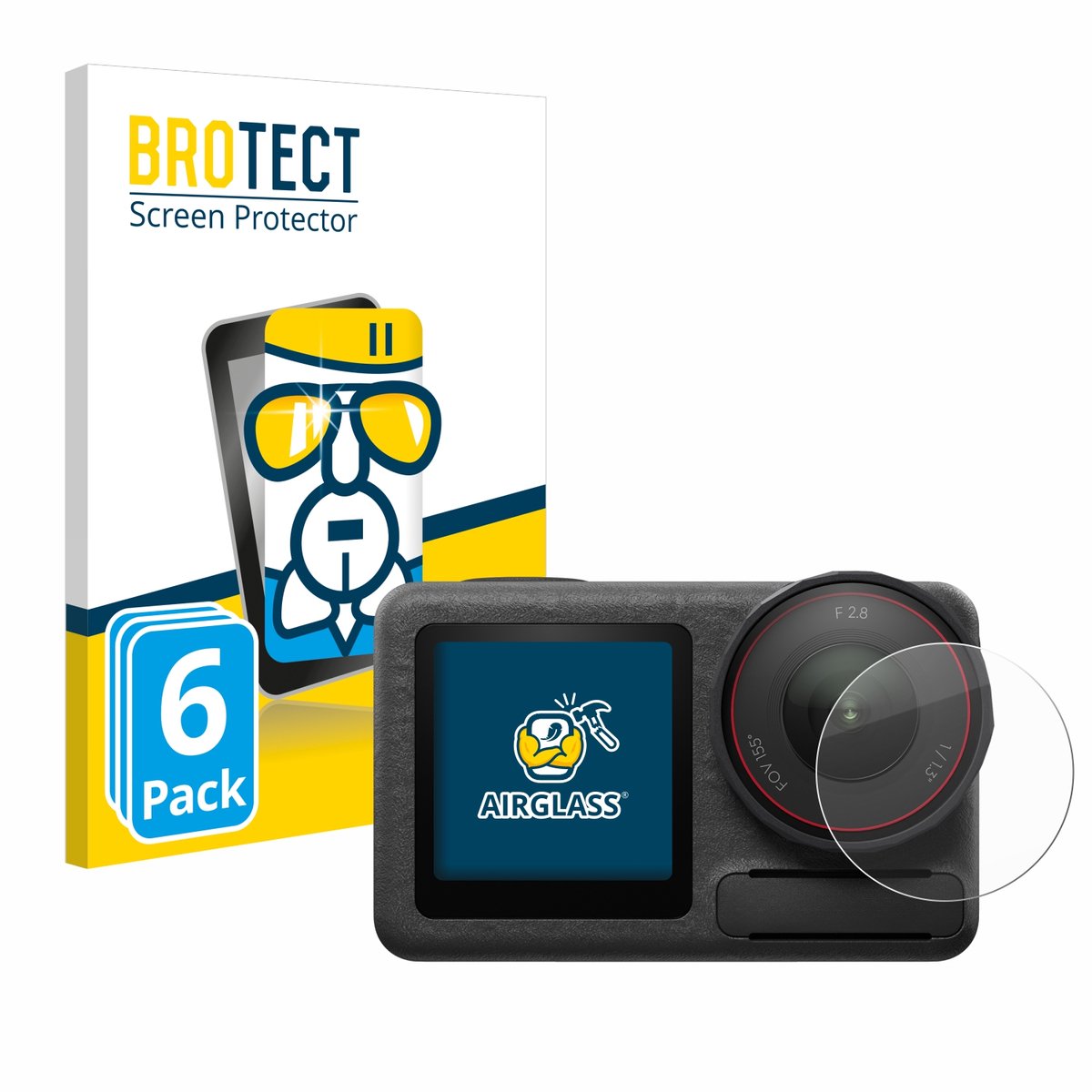 Screenprotector 6 Stuks voor DJI Osmo Action 5 Pro (Lens) Beschermglas transparant