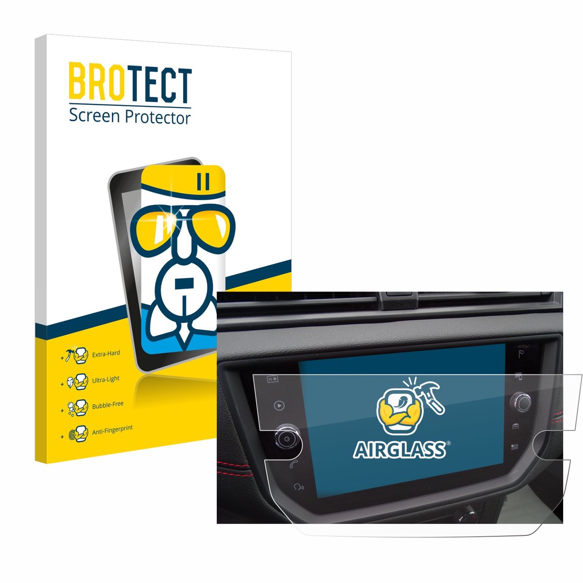 Screenprotector voor Seat Arona FR Stereo BJ 2019 Beschermglas transparant