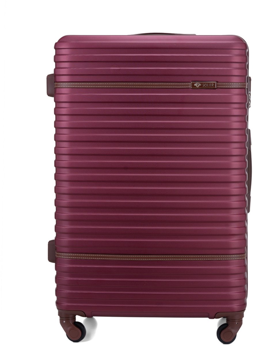 Solier STL957 - Reiskoffer middelgroot M 22 inch - Hardcase ABS - Cijferslot - 4 zwenkwielen - Bordeaux