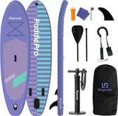 LifeGoods SUP Board Allround Compact - 120 KG Draagkracht - 300 x 76 cm - Opblaasbaar - Compleet SUP pakket - Paars