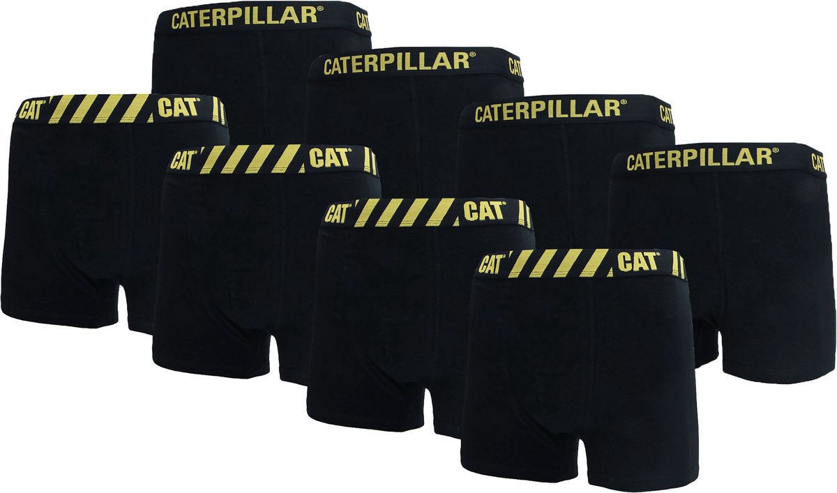 Caterpillar Heren Boxershorts - Verpakking van 8 stuks - Onderbroeken Heren - Ondergoed - Rekbaar Katoen (Zwart, XL)